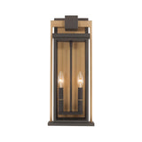 Crystorama Lendel 8'' Twilight Bronze + Textured Gold Outdoor Sconce