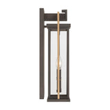 Crystorama Lendel 8'' Twilight Bronze + Textured Gold Outdoor Sconce