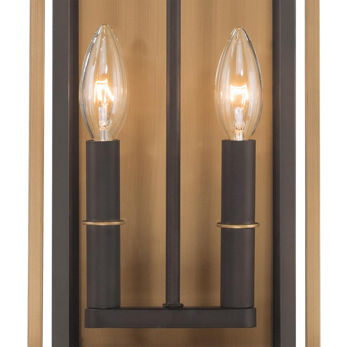 Crystorama Lendel 8'' Twilight Bronze + Textured Gold Outdoor Sconce