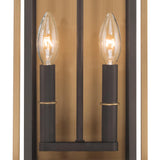 Crystorama Lendel 8'' Twilight Bronze + Textured Gold Outdoor Sconce