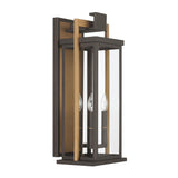 Crystorama Lendel 9.75'' Twilight Bronze + Textured Gold Outdoor Sconce