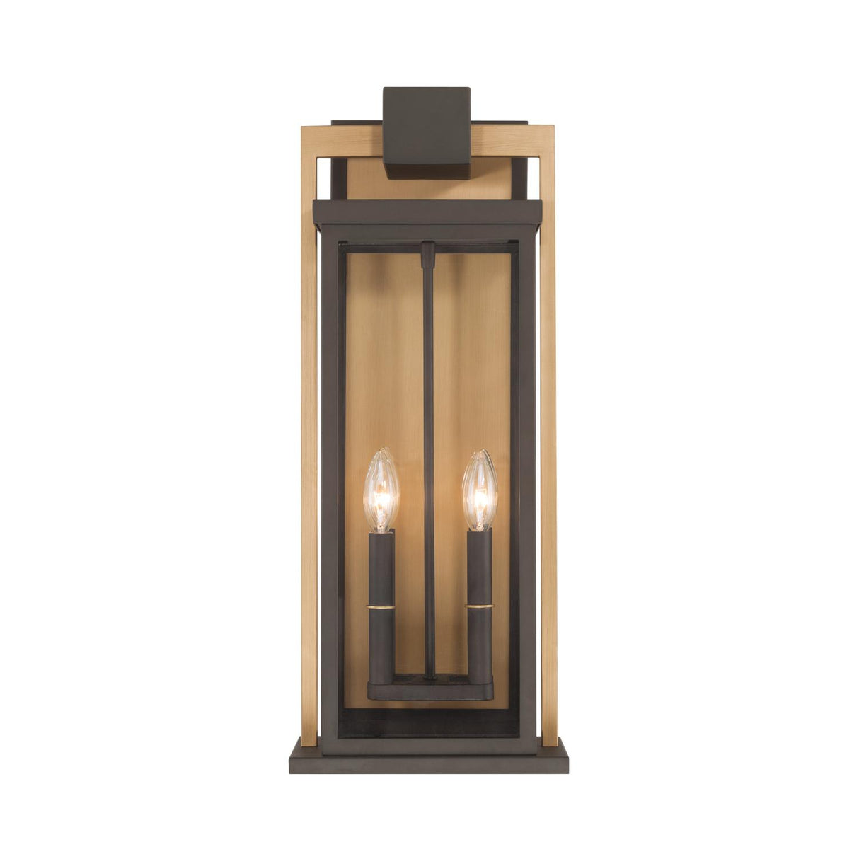 Crystorama Lendel 9.75'' Twilight Bronze + Textured Gold Outdoor Sconce