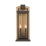 Crystorama Lendel 9.75'' Twilight Bronze + Textured Gold Outdoor Sconce