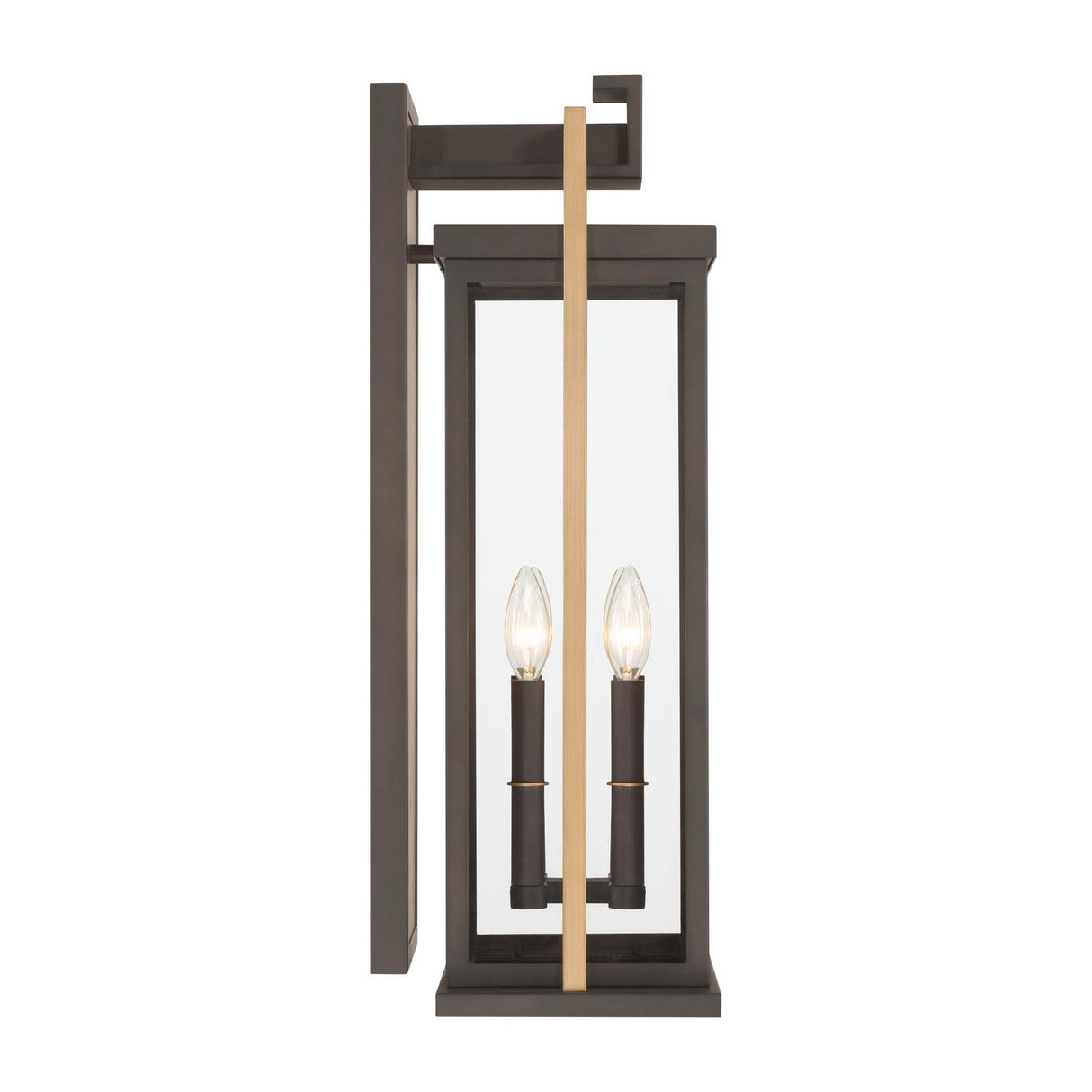 Crystorama Lendel 9.75'' Twilight Bronze + Textured Gold Outdoor Sconce