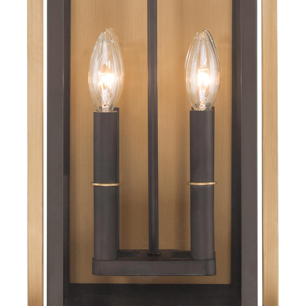Crystorama Lendel 9.75'' Twilight Bronze + Textured Gold Outdoor Sconce