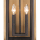 Crystorama Lendel 9.75'' Twilight Bronze + Textured Gold Outdoor Sconce