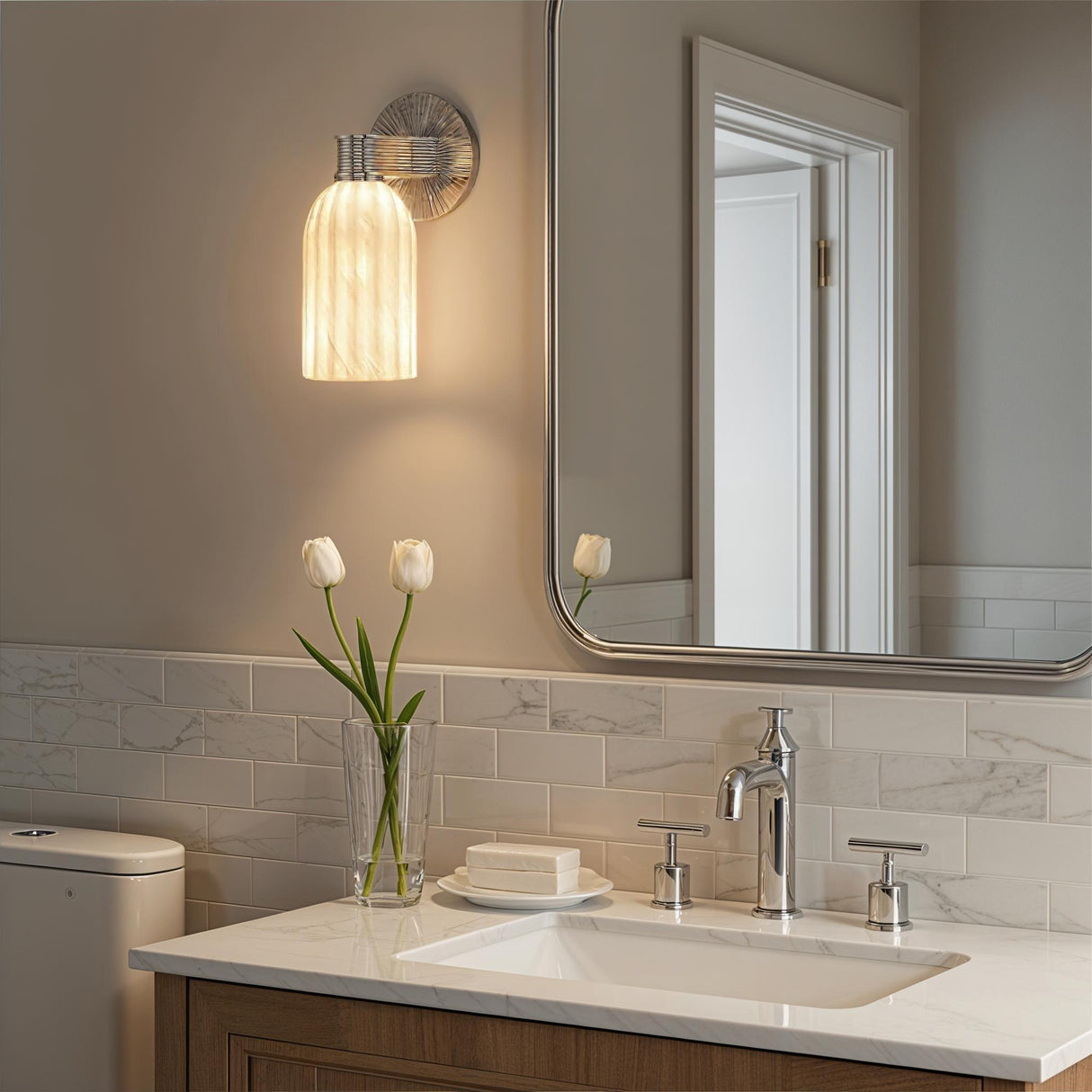 Crystorama Lotus 5'' Polished Nickel Sconce