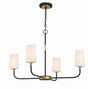 Crystorama Niles 34'' Black Forged + Modern Gold Chandelier