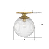 Crystorama Orly 10'' Aged Brass Semi Flush Mount
