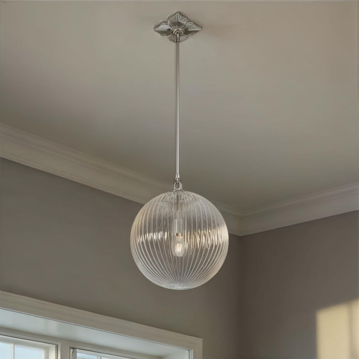 Crystorama Orly 14'' Polished Nickel Pendant