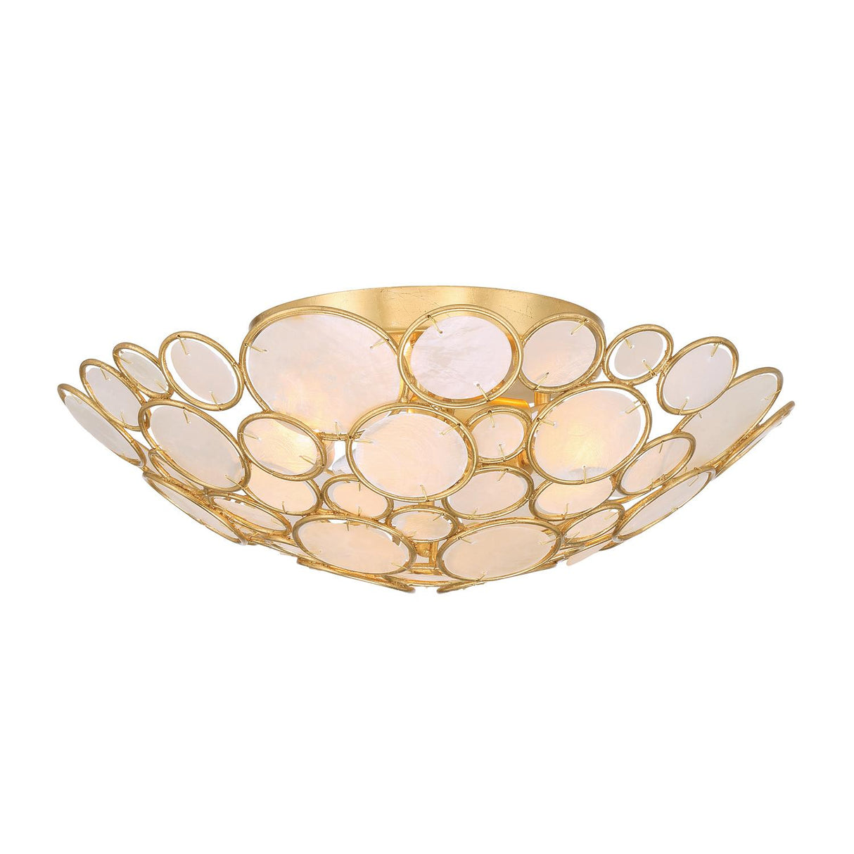Crystorama Palla 16'' Antique Gold Semi Flush Mount