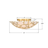 Crystorama Palla 16'' Antique Gold Semi Flush Mount