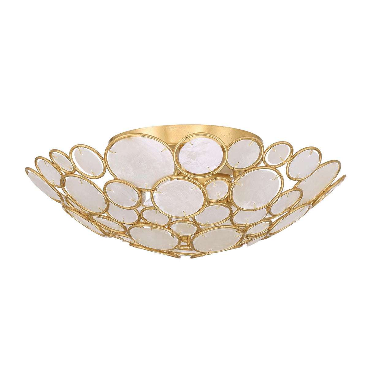 Crystorama Palla 16'' Antique Gold Semi Flush Mount