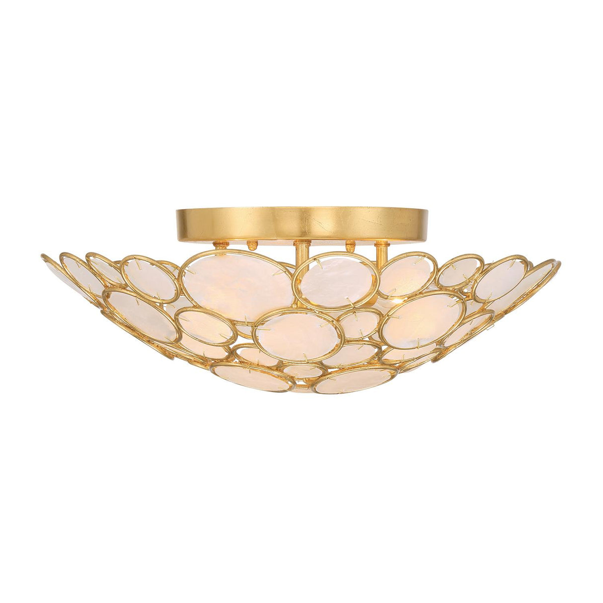 Crystorama Palla 16'' Antique Gold Semi Flush Mount