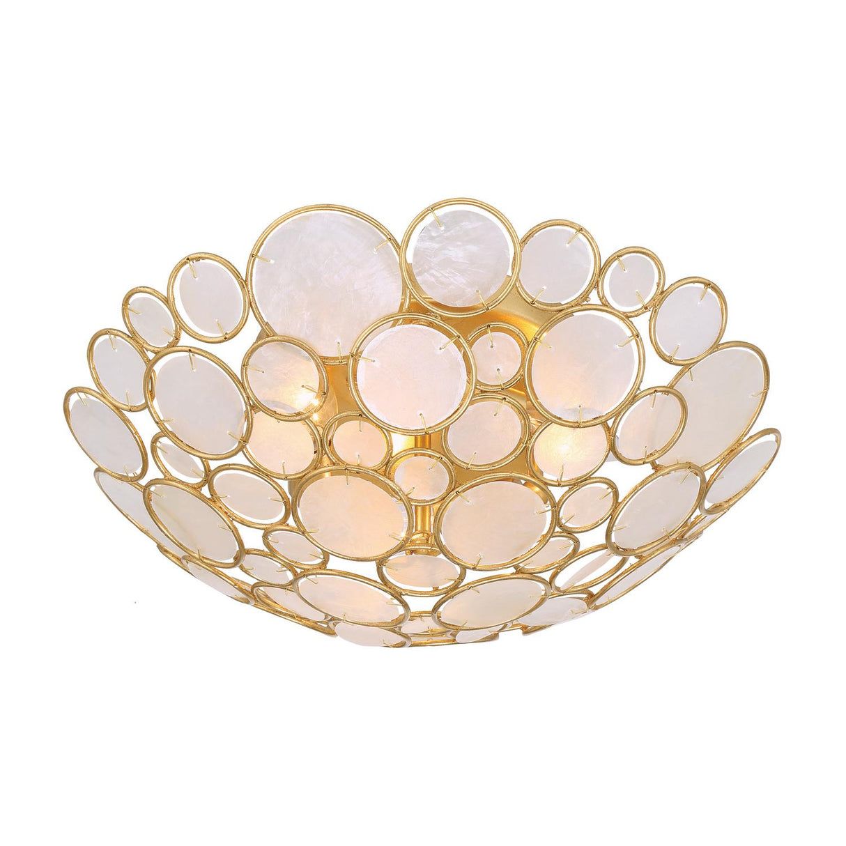 Crystorama Palla 16'' Antique Gold Semi Flush Mount