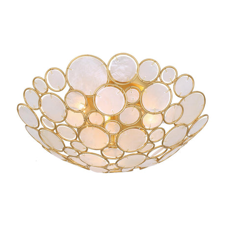 Crystorama Palla 16'' Antique Gold Semi Flush Mount
