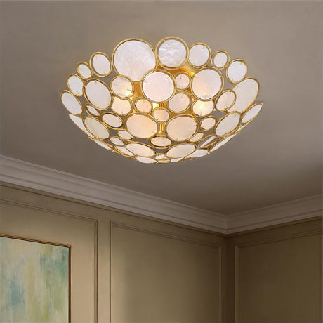 Crystorama Palla 16'' Antique Gold Semi Flush Mount