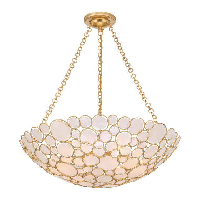 Crystorama Palla 24.5'' Antique Gold Chandelier