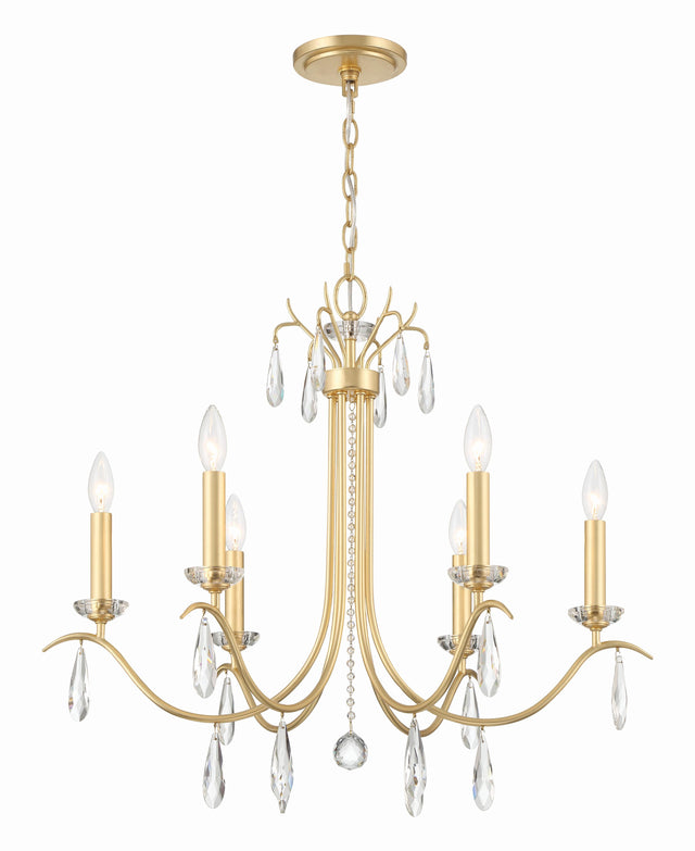Crystorama Rollins 28'' Antique Gold Chandelier