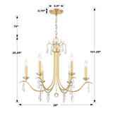 Crystorama Rollins 28'' Antique Gold Chandelier