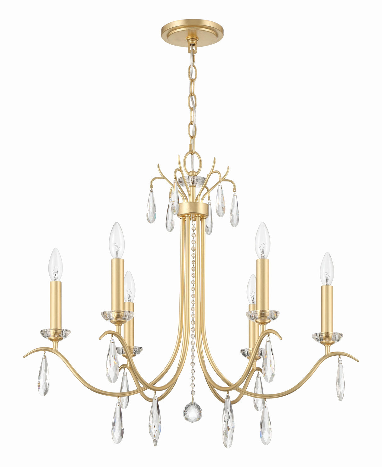 Crystorama Rollins 28'' Antique Gold Chandelier