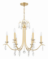 Crystorama Rollins 28'' Antique Gold Chandelier