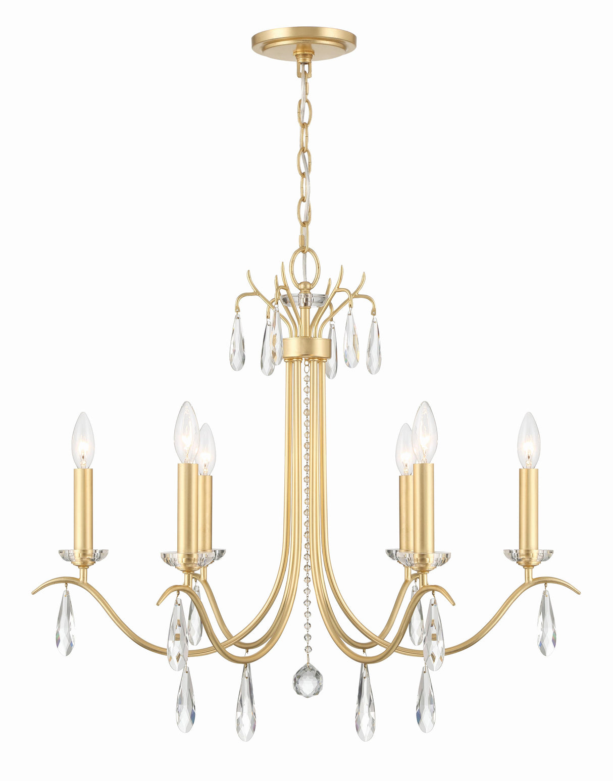 Crystorama Rollins 28'' Antique Gold Chandelier