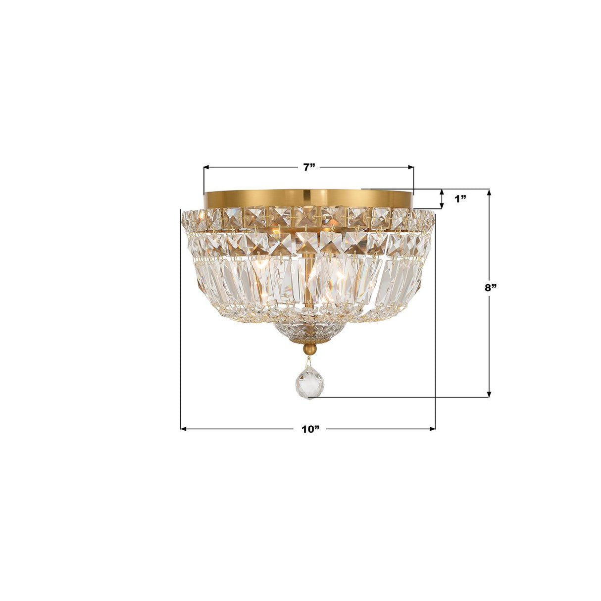 Crystorama Roslyn 10'' Aged Brass Flush Mount