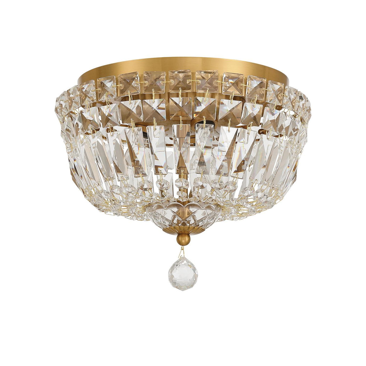 Crystorama Roslyn 10'' Aged Brass Flush Mount