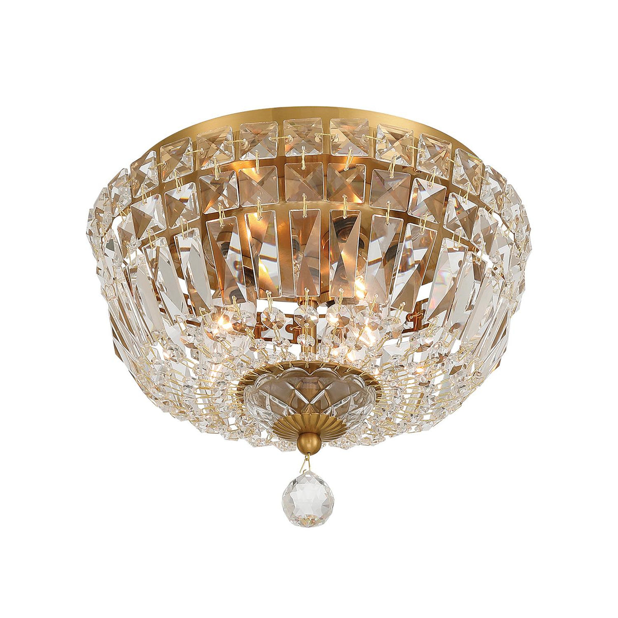 Crystorama Roslyn 10'' Aged Brass Flush Mount