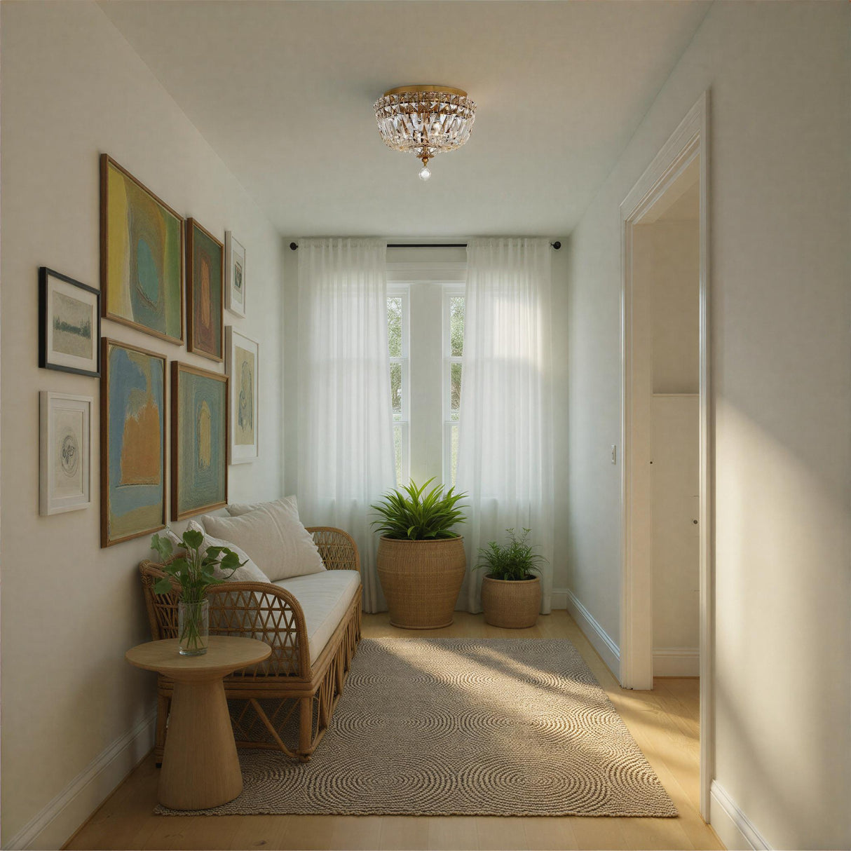 Crystorama Roslyn 10'' Aged Brass Flush Mount