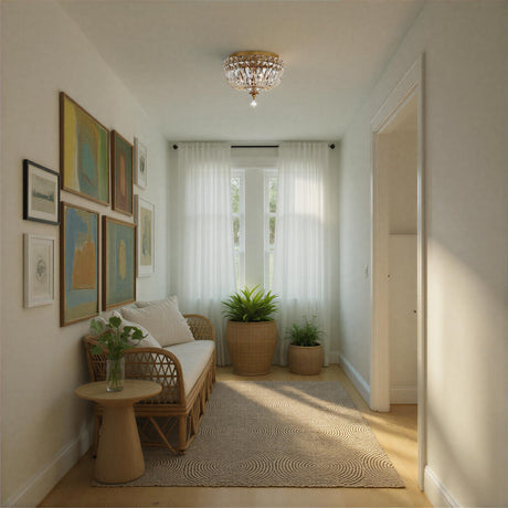 Crystorama Roslyn 10'' Aged Brass Flush Mount