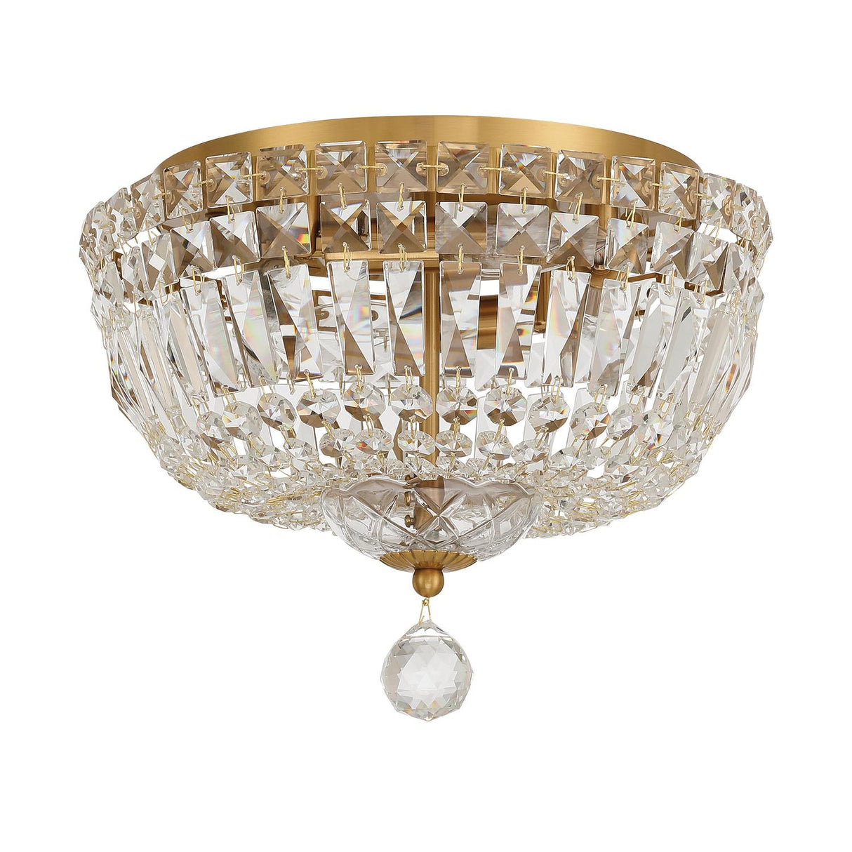 Crystorama Roslyn 12'' Aged Brass Flush Mount