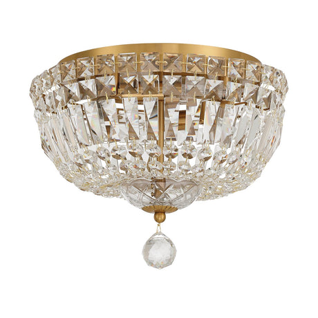 Crystorama Roslyn 12'' Aged Brass Flush Mount