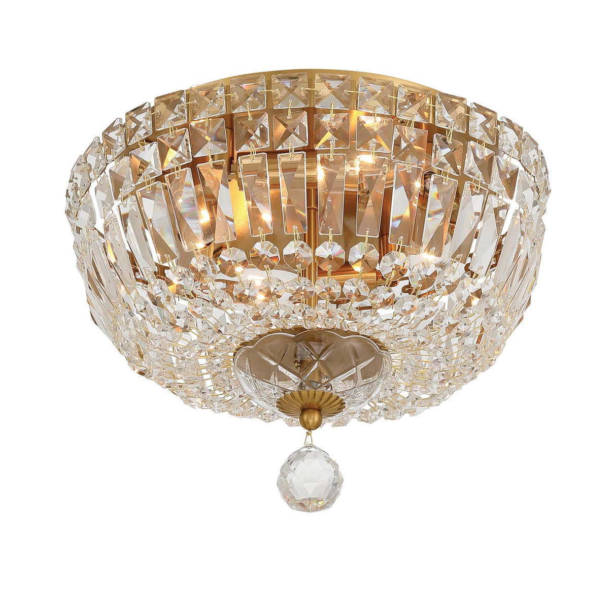 Crystorama Roslyn 12'' Aged Brass Flush Mount