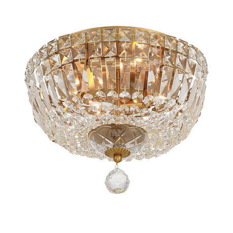 Crystorama Roslyn 12'' Aged Brass Flush Mount