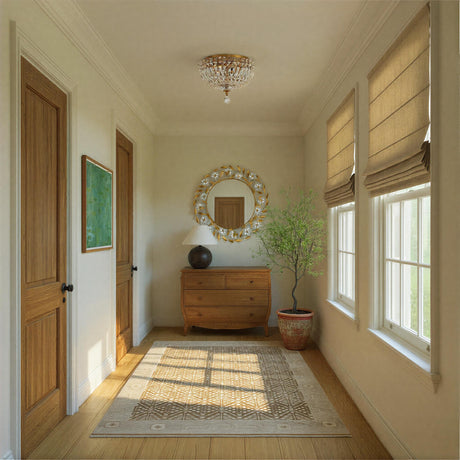 Crystorama Roslyn 12'' Aged Brass Flush Mount