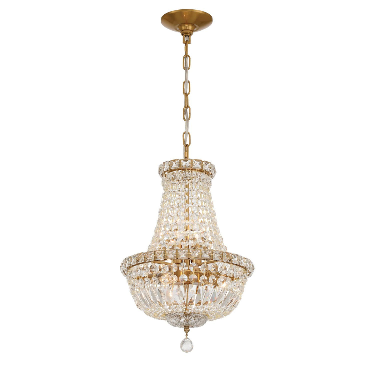 Crystorama Roslyn 12'' Aged Brass Chandelier
