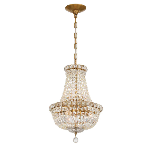 Crystorama Roslyn 12'' Aged Brass Chandelier