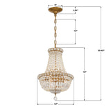 Crystorama Roslyn 12'' Aged Brass Chandelier