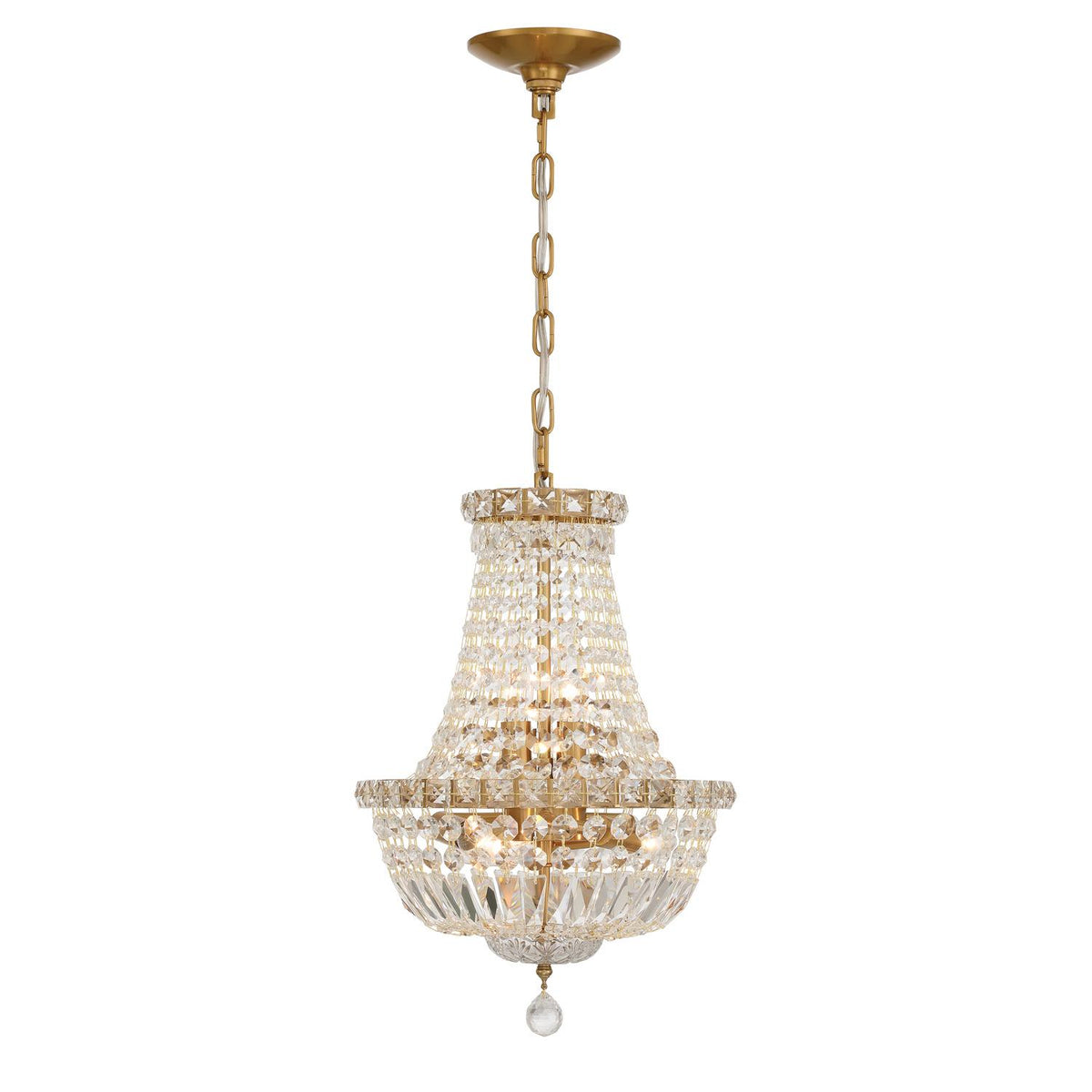 Crystorama Roslyn 12'' Aged Brass Chandelier