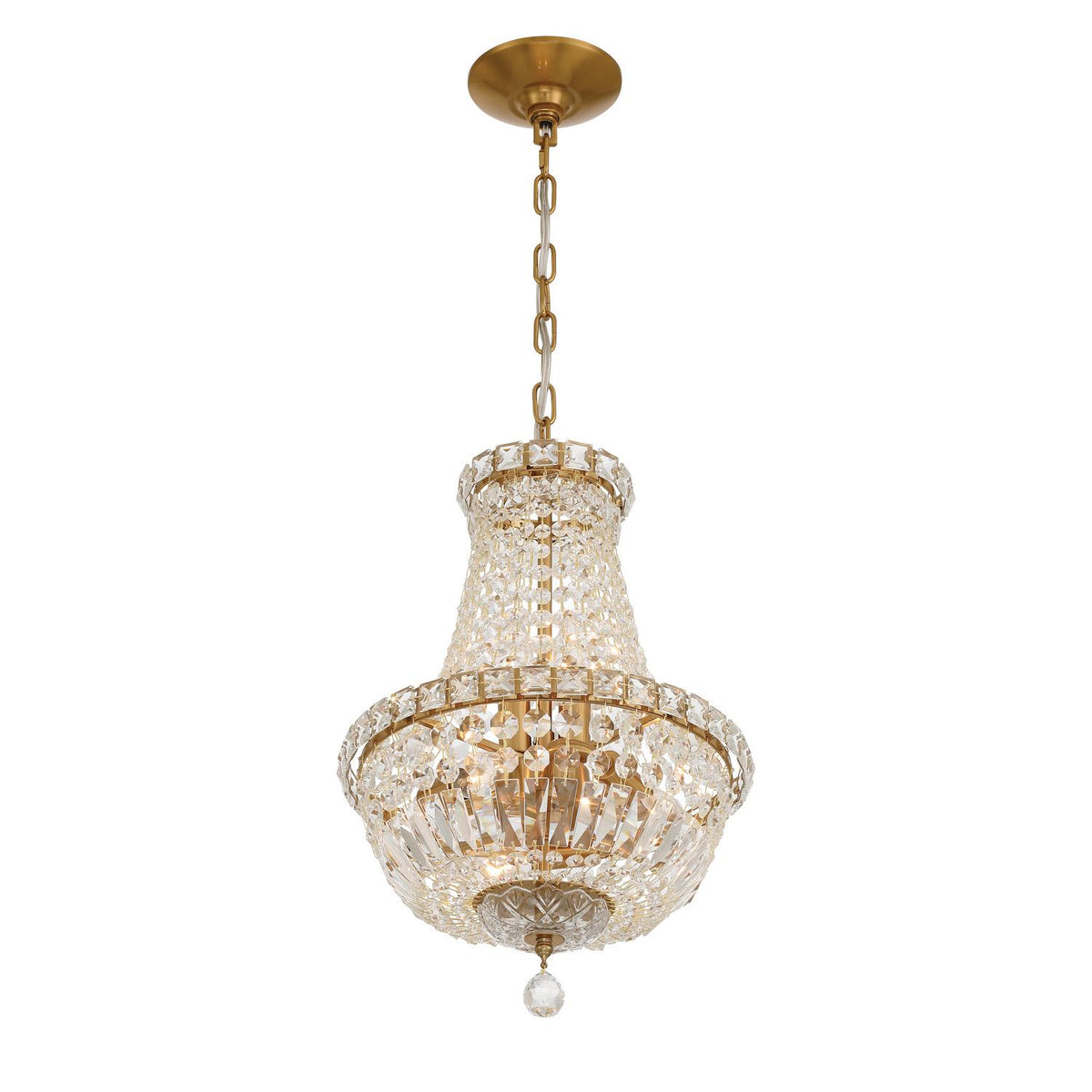 Crystorama Roslyn 12'' Aged Brass Chandelier