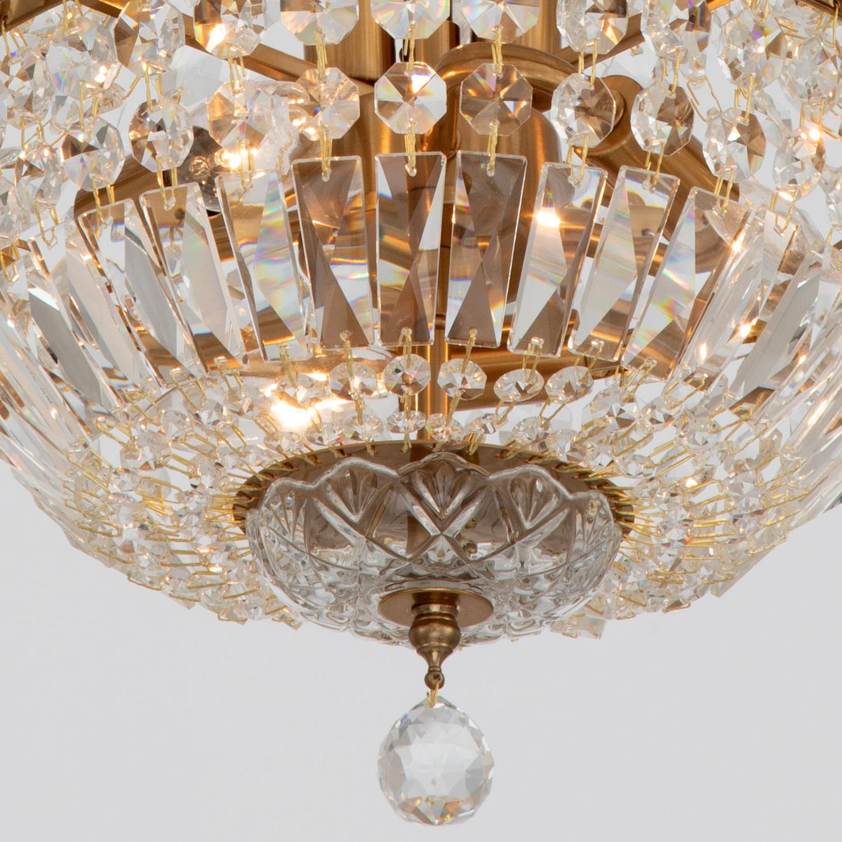 Crystorama Roslyn 12'' Aged Brass Chandelier