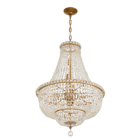 Crystorama Roslyn 22'' Aged Brass Chandelier