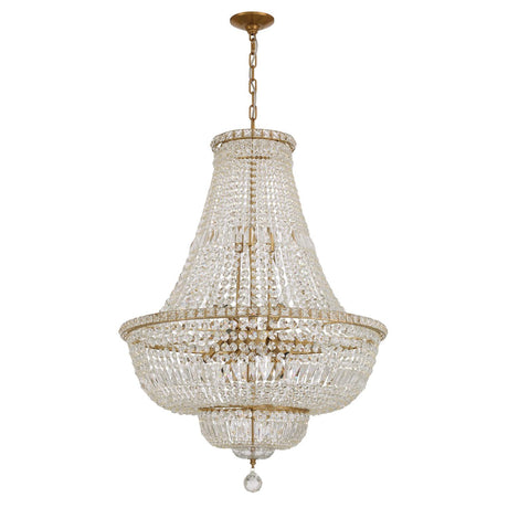 Crystorama Roslyn 28'' Aged Brass Chandelier