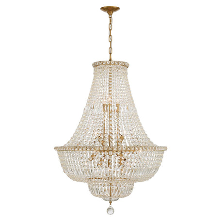 Crystorama Roslyn 28'' Aged Brass Chandelier