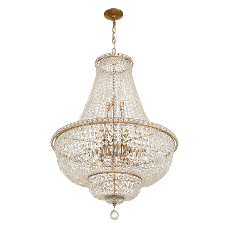 Crystorama Roslyn 28'' Aged Brass Chandelier