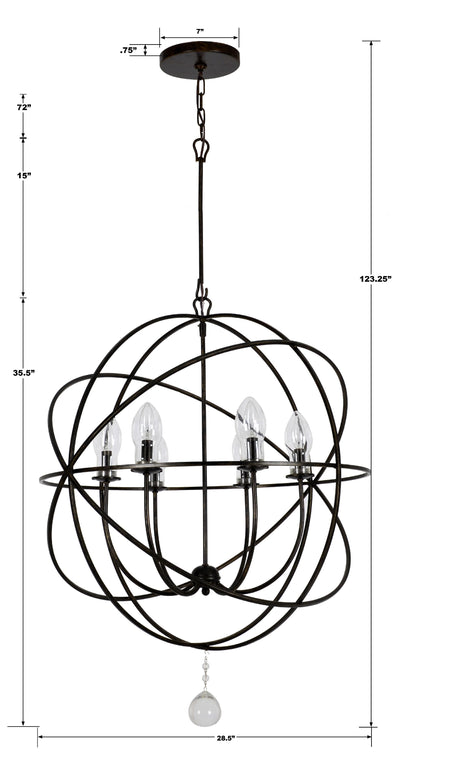 Crystorama Solaris 28.5'' English Bronze Outdoor Chandelier