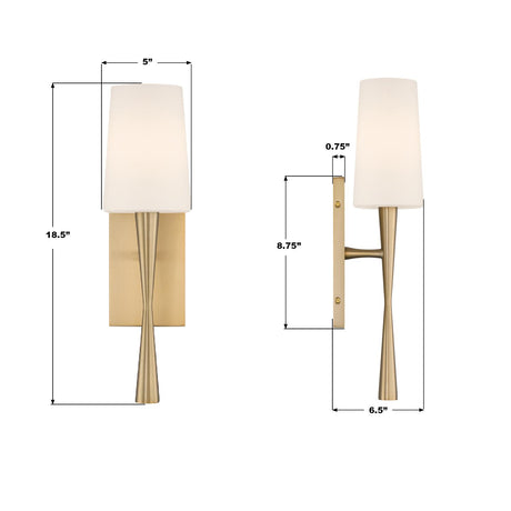 Crystorama Trenton 5'' Aged Brass Sconce