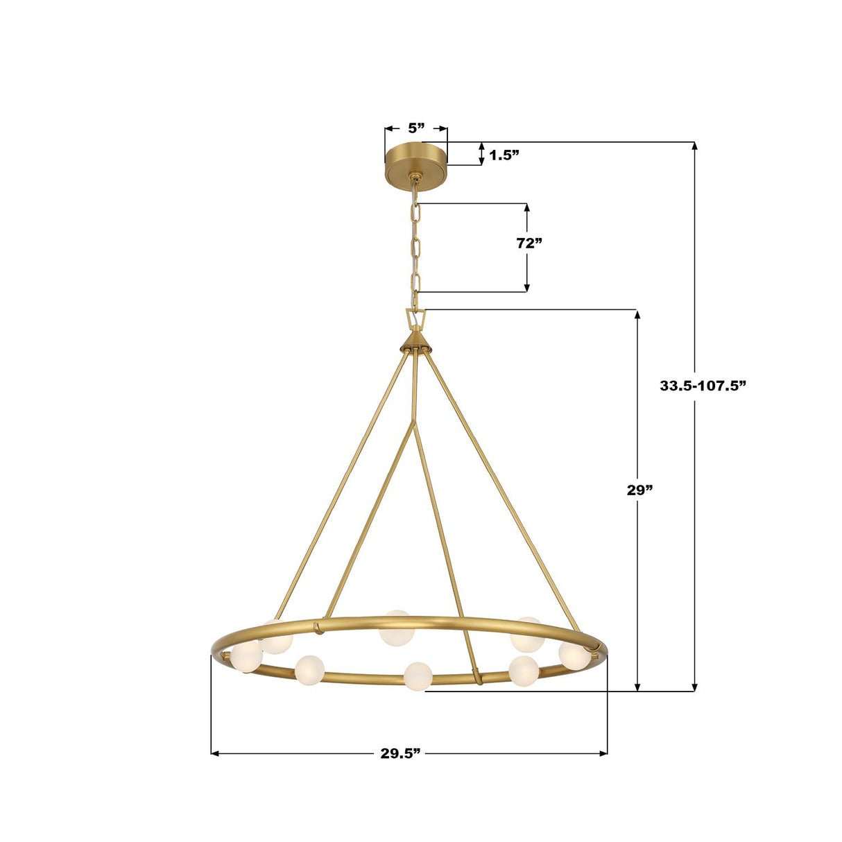 Crystorama Terrell 29.5'' LED Luxe Gold Chandelier